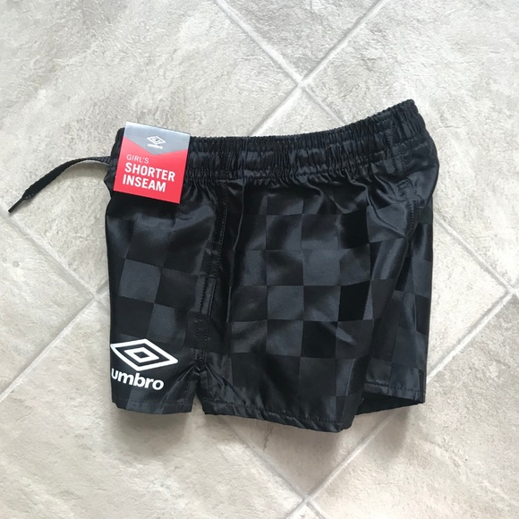 NEW Umbro Soccer Shorts Black Check Kids XXS - Picture 8 of 8